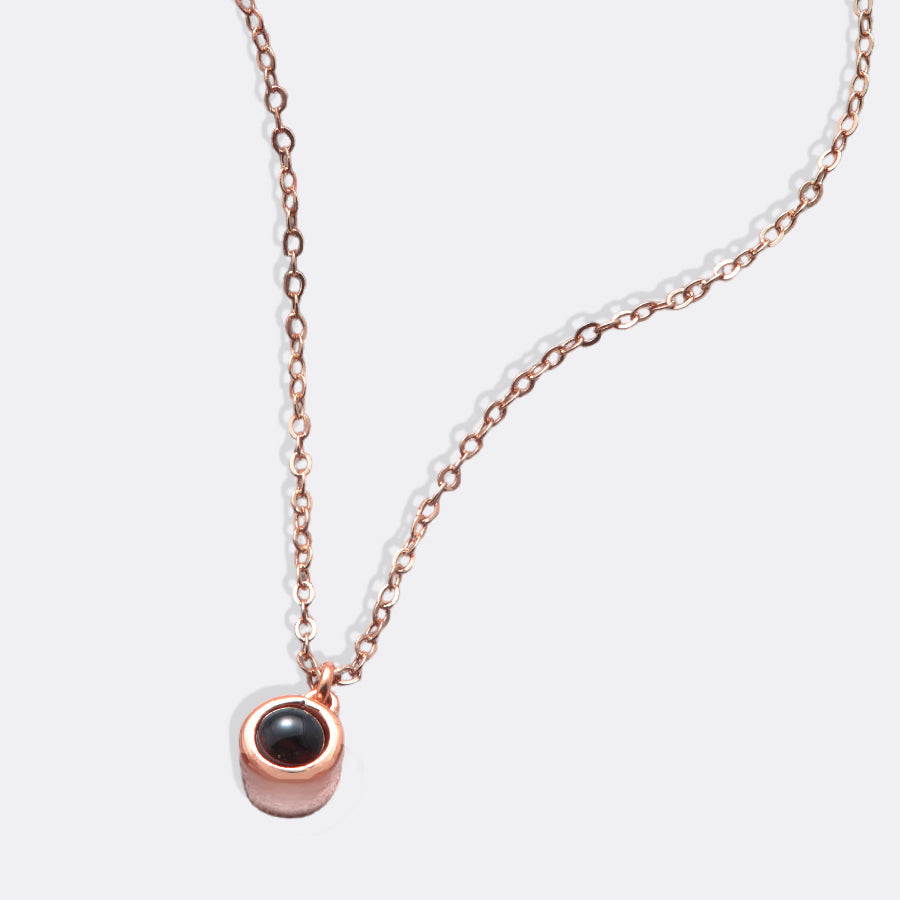 The Classic Photo Necklace in gold tone