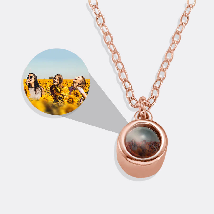 The Classic Photo Necklace in gold tone