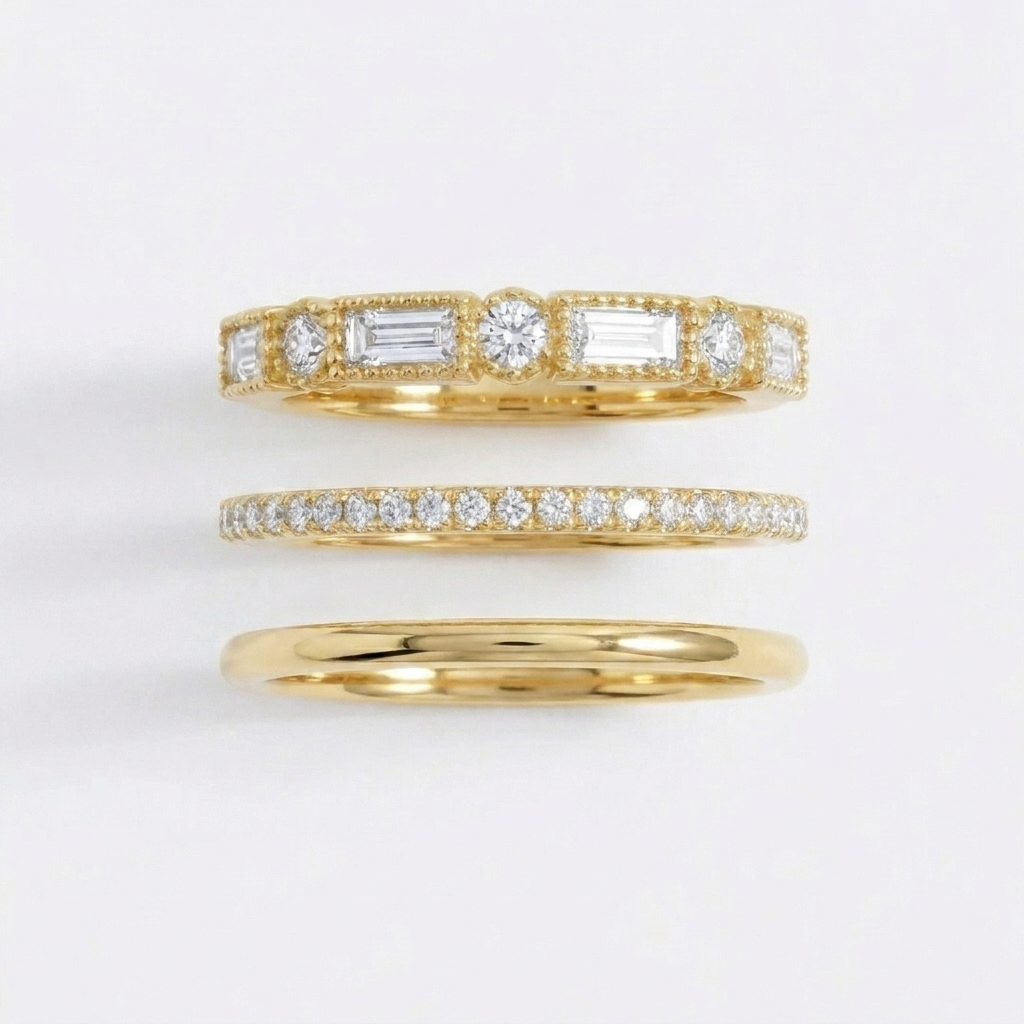 Vintage Ring Stack, flat lay detail
