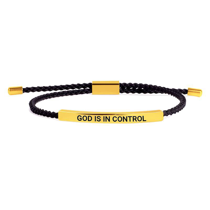 God Is In Control Inspire Bracelet in gold tone