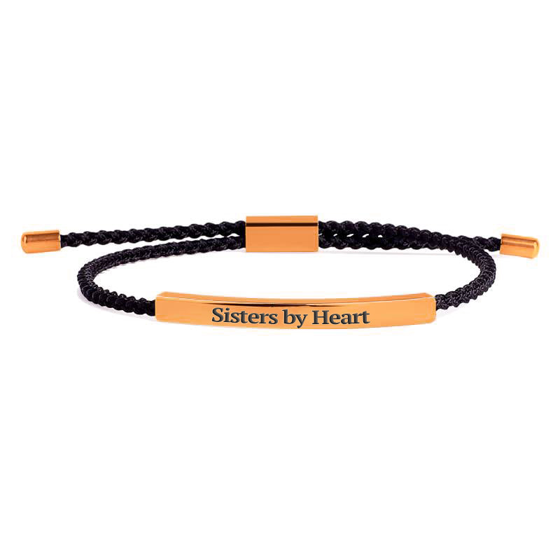 Not Sisters By Blood But Sisters By Heart Inspire Bracelet in rose gold tone