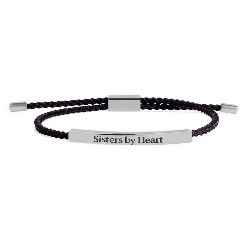 Not Sisters By Blood But Sisters By Heart Inspire Bracelet in 925 sterling silver
