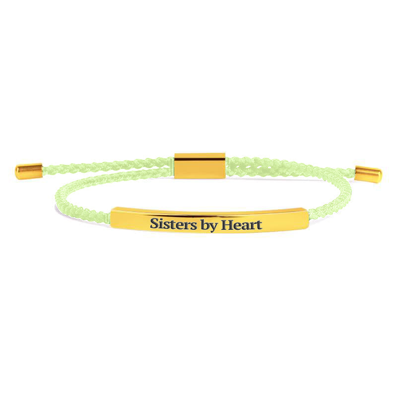 Not Sisters By Blood But Sisters By Heart Inspire Bracelet in gold tone