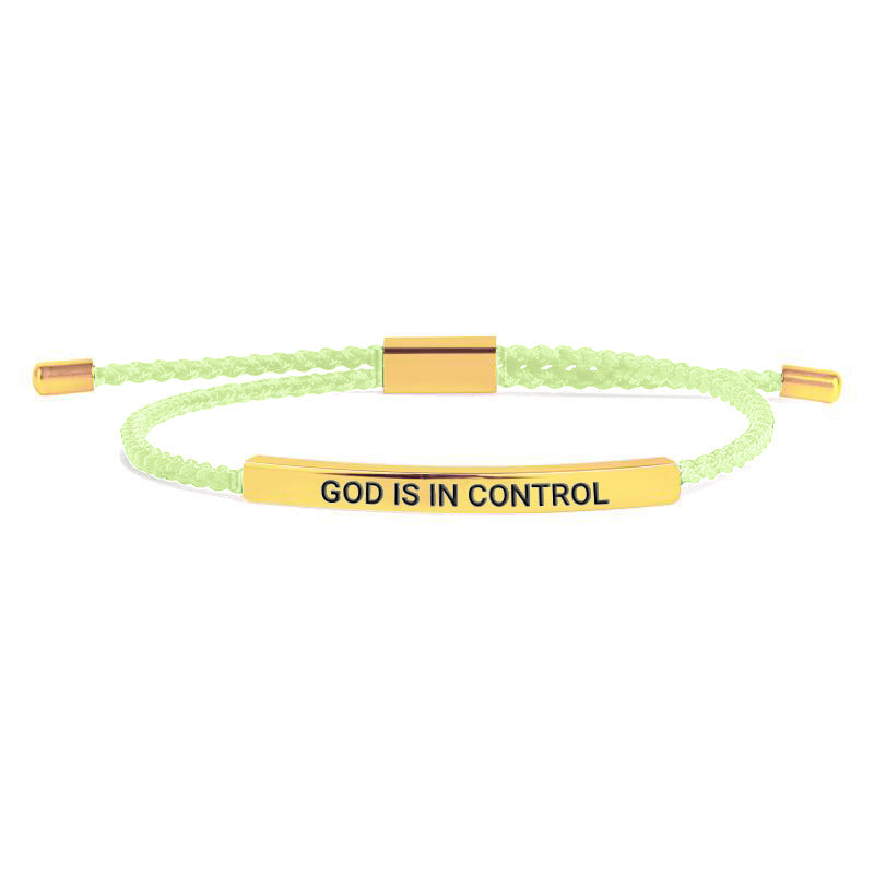 God Is In Control Inspire Bracelet in gold tone