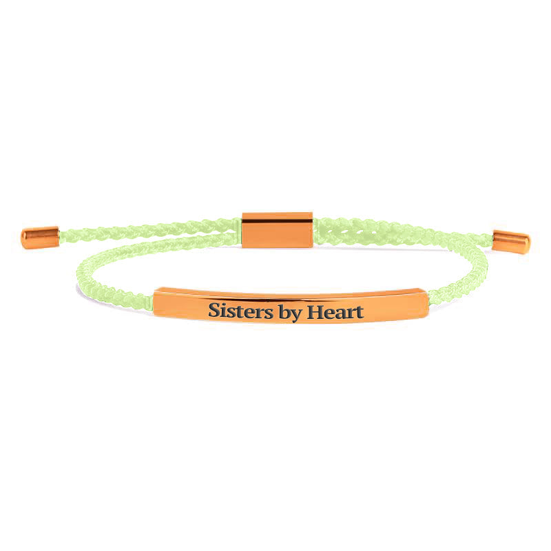 Not Sisters By Blood But Sisters By Heart Inspire Bracelet in rose gold tone