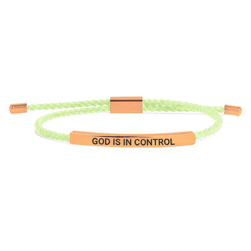 God Is In Control Inspire Bracelet in rose gold tone