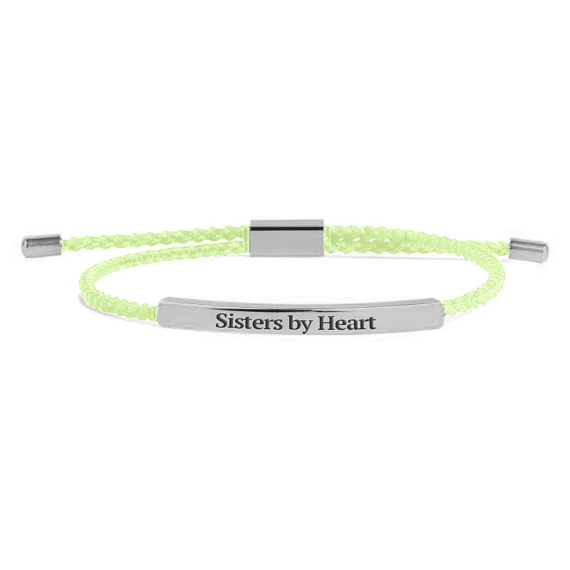 Not Sisters By Blood But Sisters By Heart Inspire Bracelet in 925 sterling silver