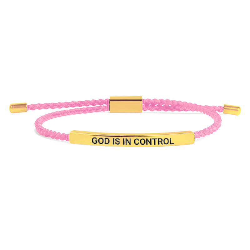 God Is In Control Inspire Bracelet in gold tone