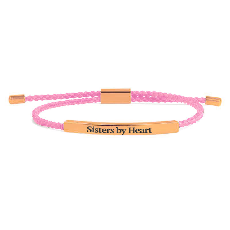 Not Sisters By Blood But Sisters By Heart Inspire Bracelet in rose gold tone
