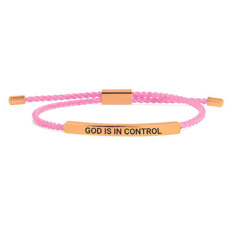 God Is In Control Inspire Bracelet in rose gold tone