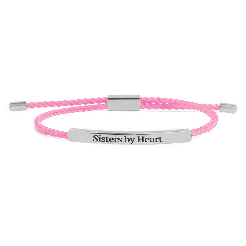 Not Sisters By Blood But Sisters By Heart Inspire Bracelet in 925 sterling silver