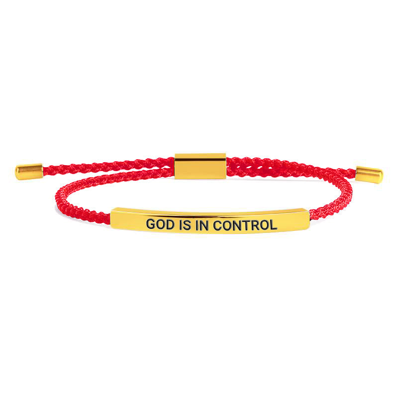 God Is In Control Inspire Bracelet in gold tone