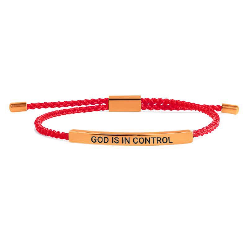 God Is In Control Inspire Bracelet in rose gold tone