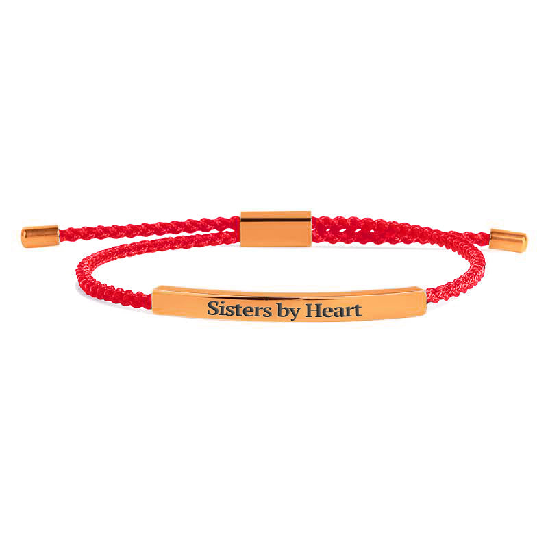 Not Sisters By Blood But Sisters By Heart Inspire Bracelet in rose gold tone