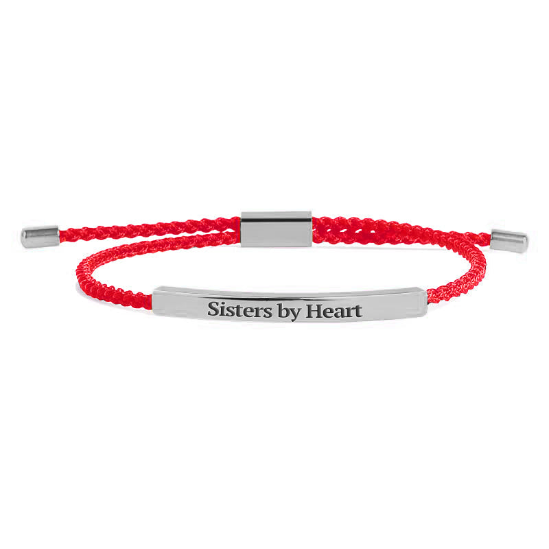 Not Sisters By Blood But Sisters By Heart Inspire Bracelet in 925 sterling silver