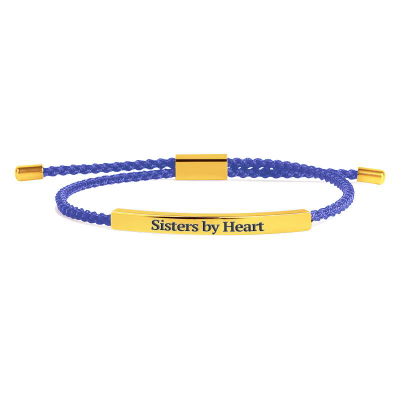 Not Sisters By Blood But Sisters By Heart Inspire Bracelet in gold tone