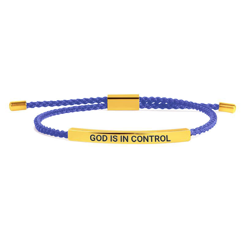 God Is In Control Inspire Bracelet in gold tone