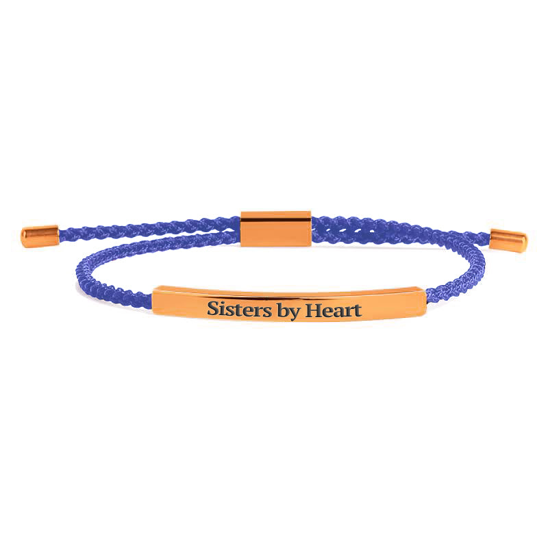 Not Sisters By Blood But Sisters By Heart Inspire Bracelet in rose gold tone