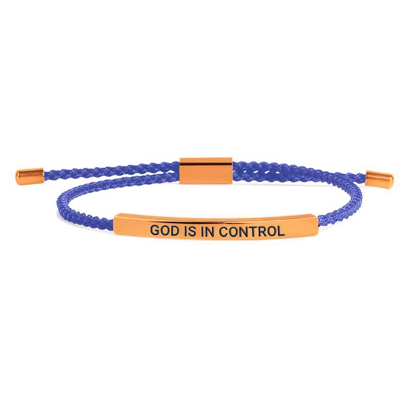 God Is In Control Inspire Bracelet in rose gold tone