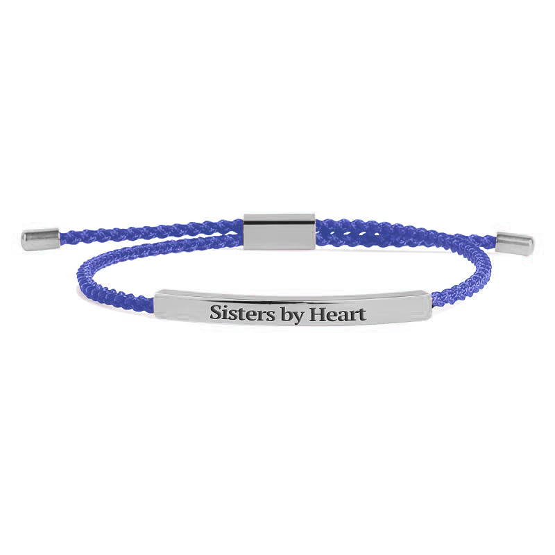 Not Sisters By Blood But Sisters By Heart Inspire Bracelet in 925 sterling silver