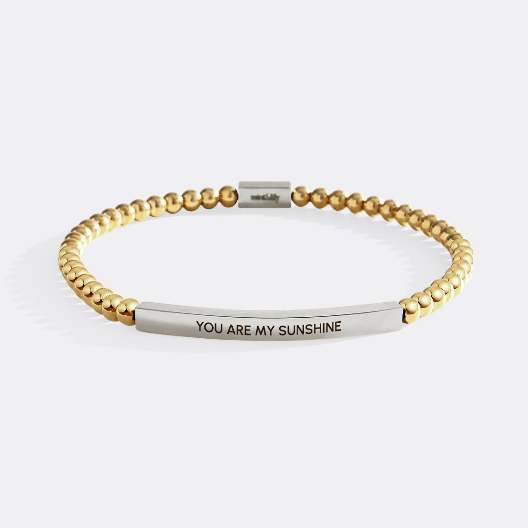Bracciale ispiratore con perline "You Are My Sunshine"