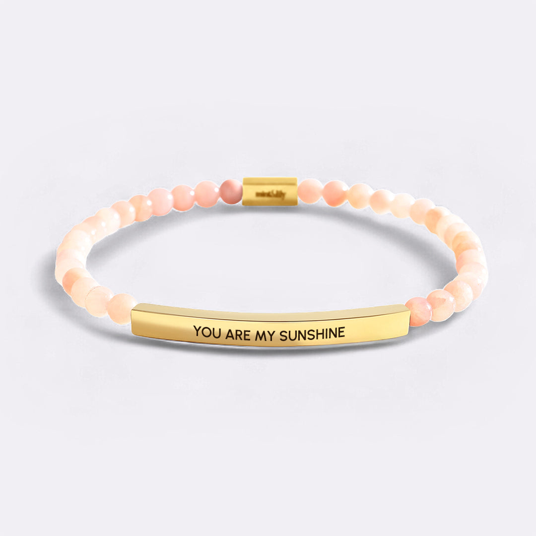 Bracciale ispiratore con perline "You Are My Sunshine"