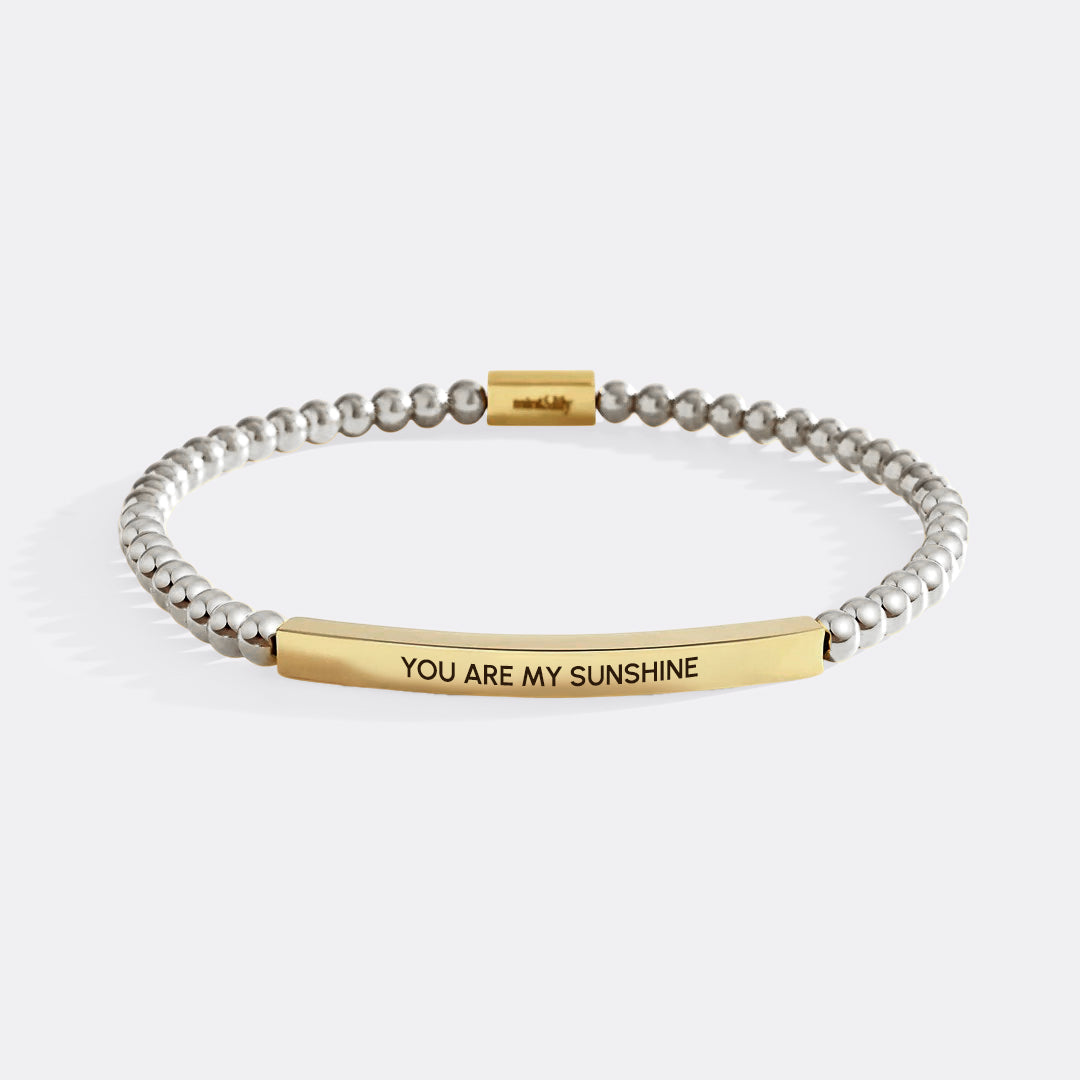 Bracciale ispiratore con perline "You Are My Sunshine"