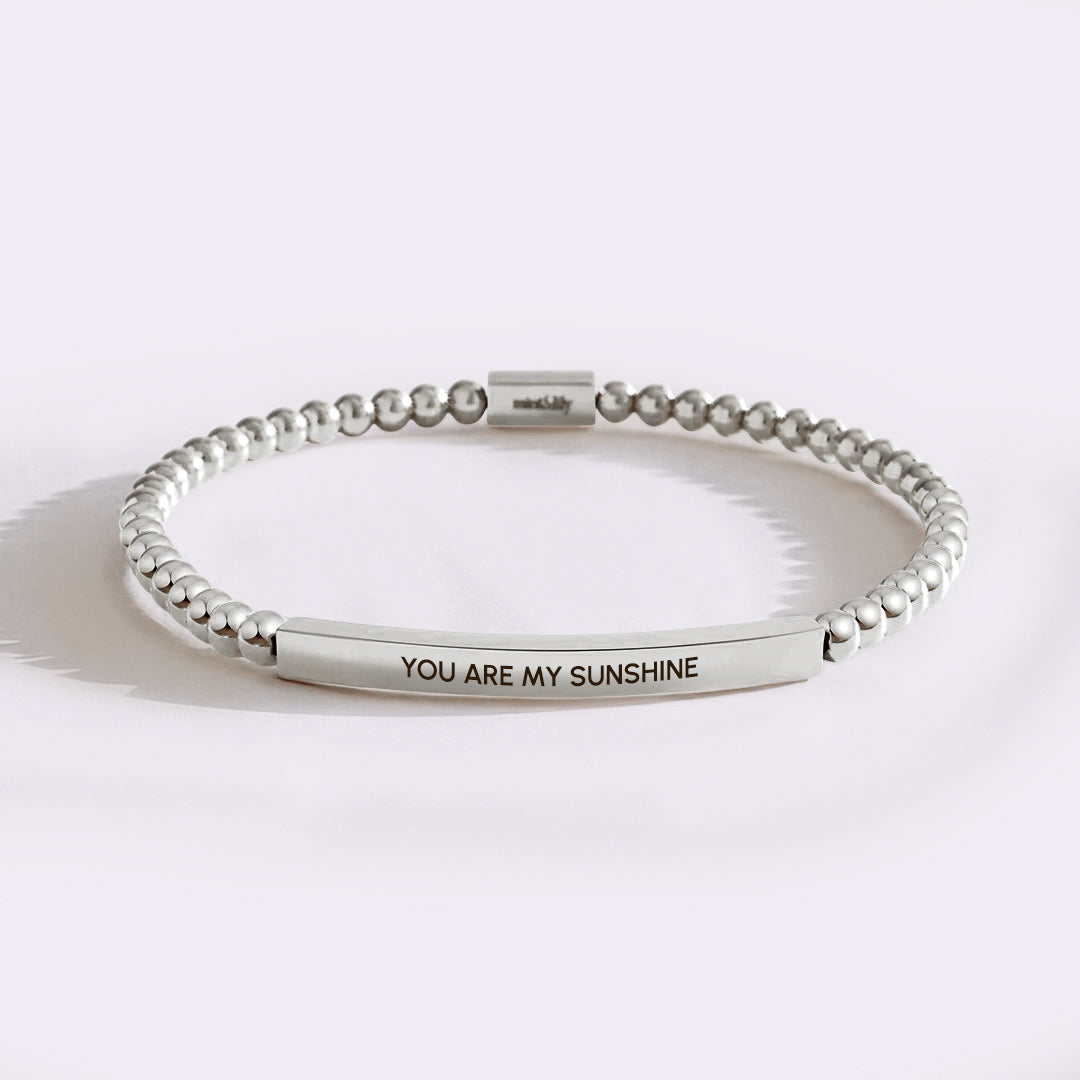 Bracciale ispiratore con perline "You Are My Sunshine"