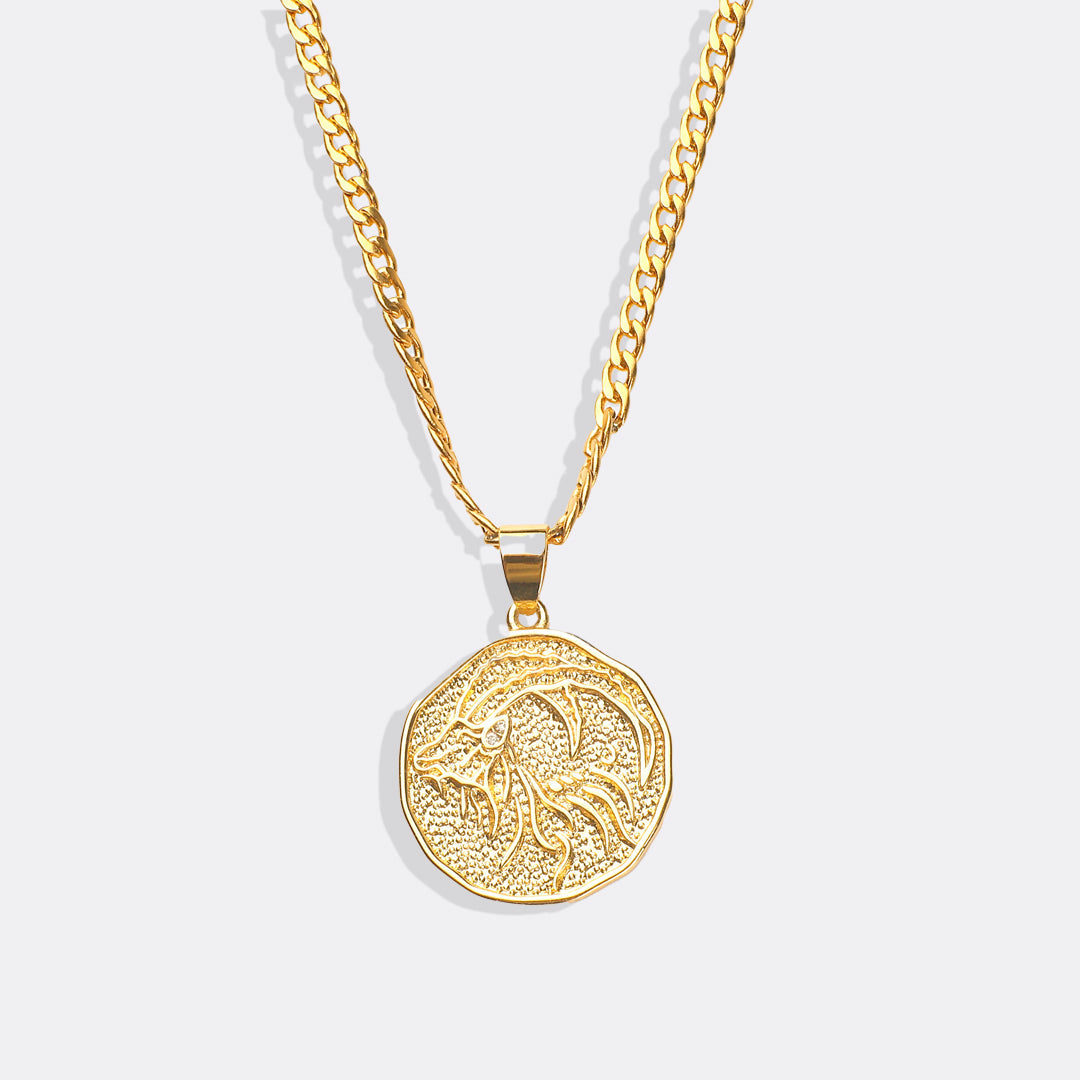 Collana Pendente Moneta Segno Zodiacale
