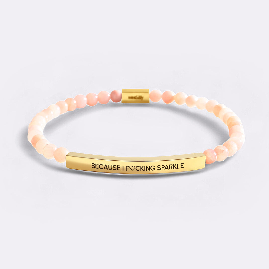 Because I F♡cking Sparkle Goldperlen Armband Inspiriert