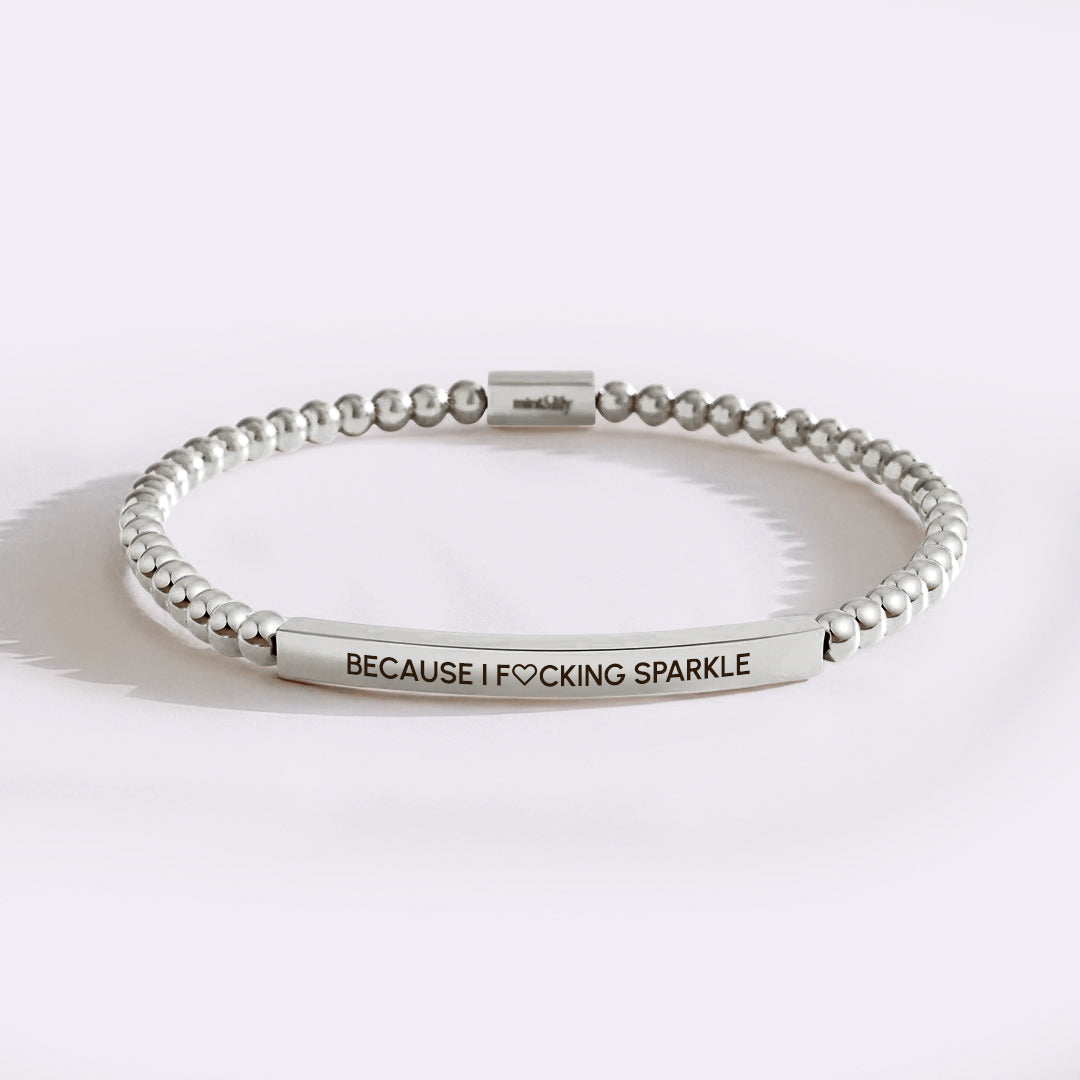 Because I F♡cking Sparkle Goldperlen Armband Inspiriert