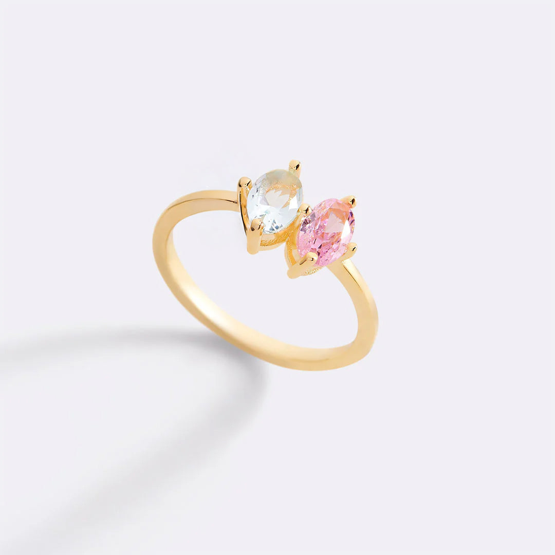 Geburtsstein-Ring im Marquise-Schliff