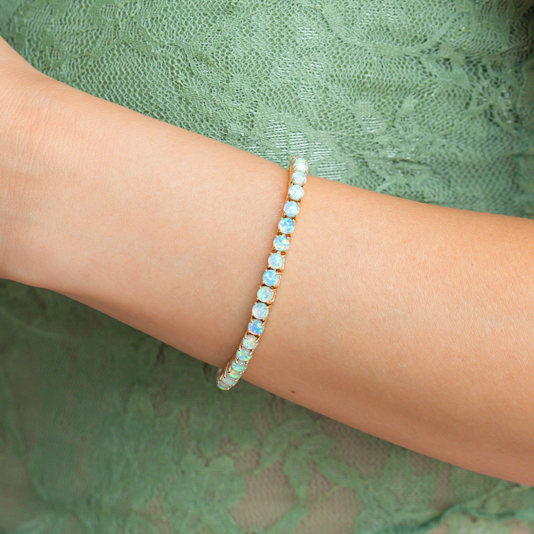 Bracciale Tennis con Opale Blu