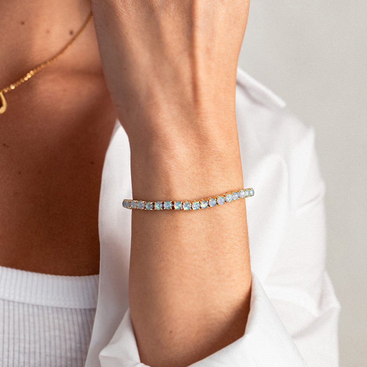 Bracciale Tennis con Opale Blu