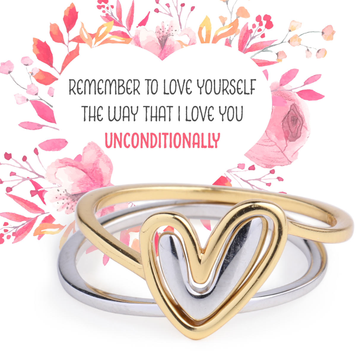 Anello a cuore multistrato "Amor proprio"