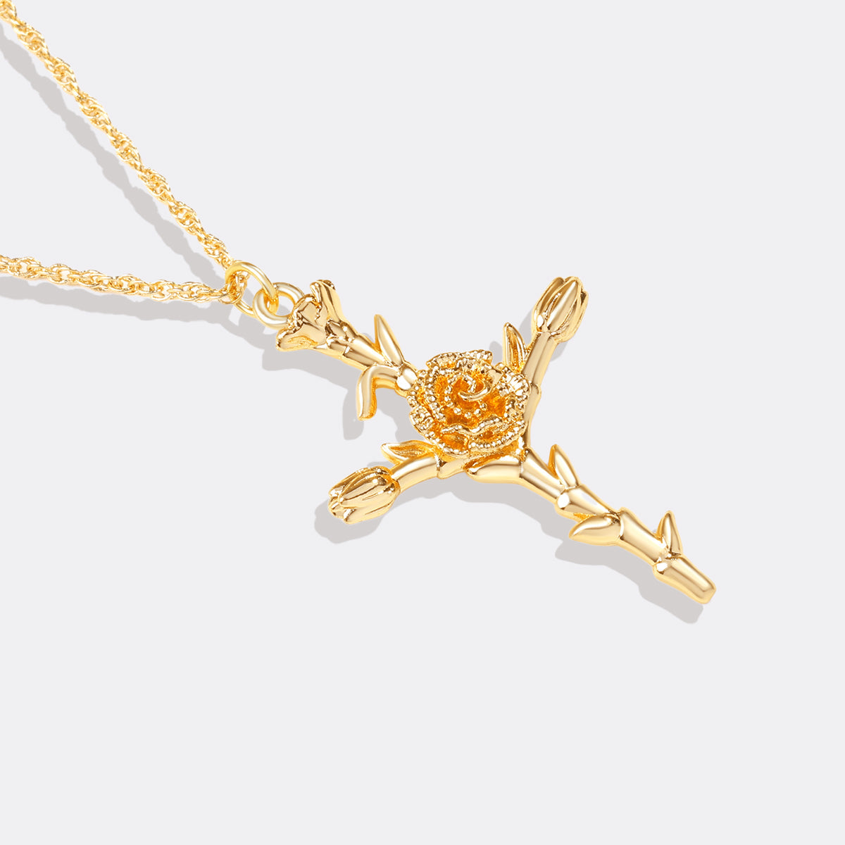 Collana con Pendente Croce Floreale