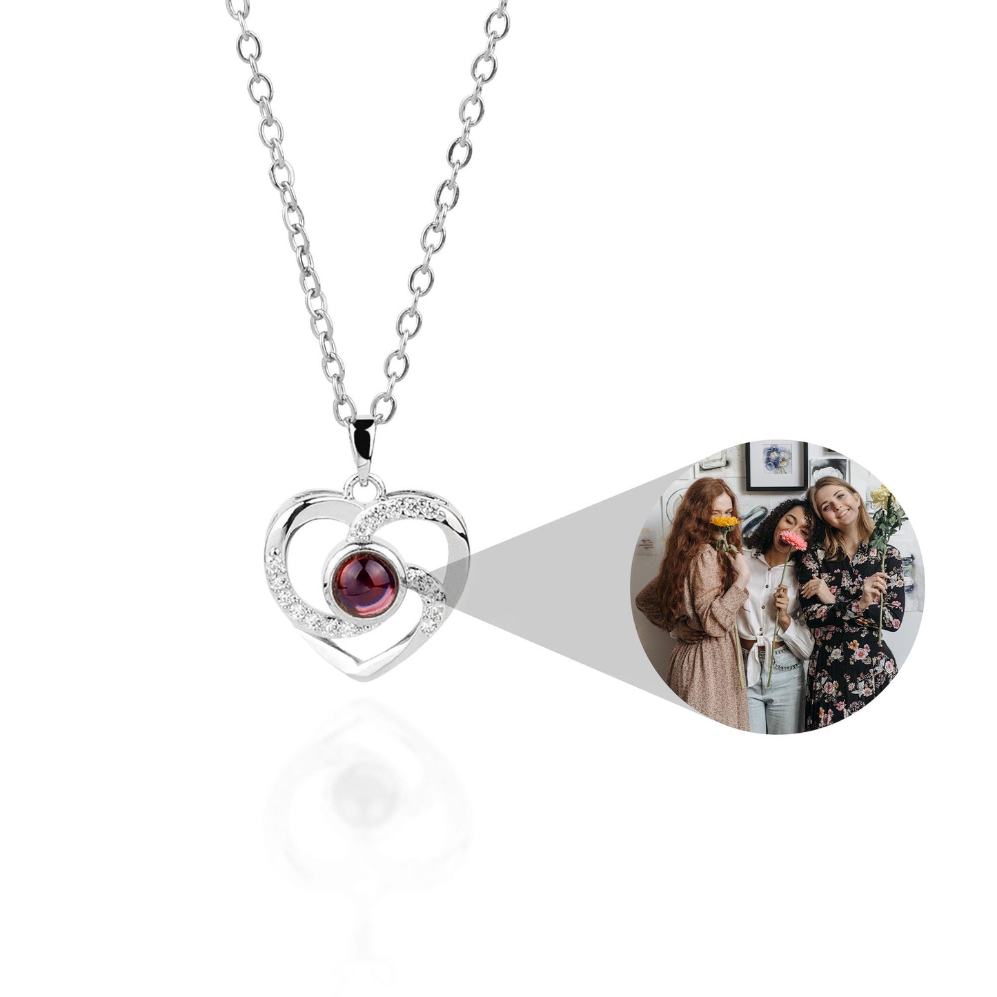 Center of My Heart Pflaster-Foto-Halskette