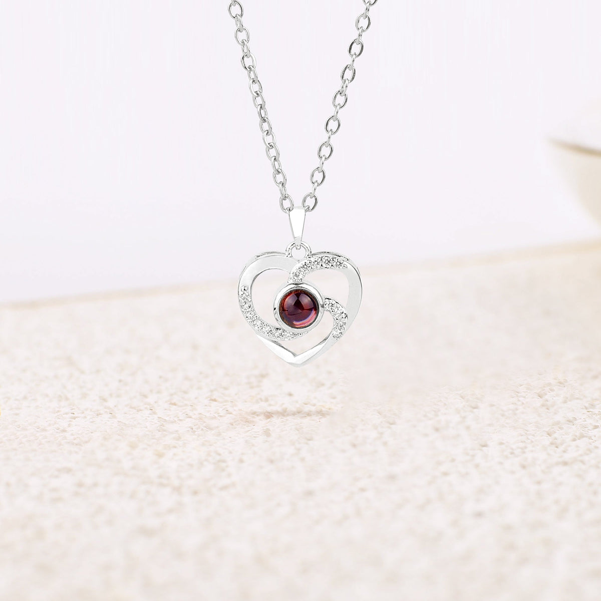 Center of My Heart Pflaster-Foto-Halskette