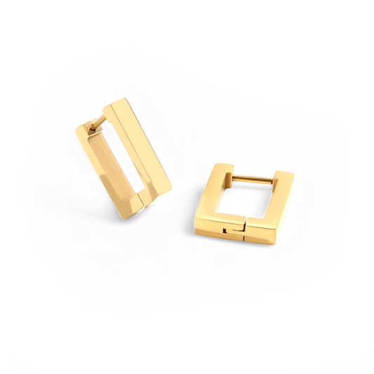 Chunky Square Huggie Earrings — Vanny Jewels