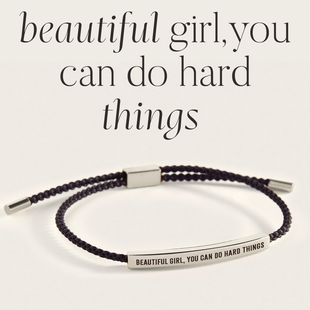 Beautiful Girl, You Can Do Hard Things Inspire Bracelet in 925 Sterling Silver — Vanny Jewels