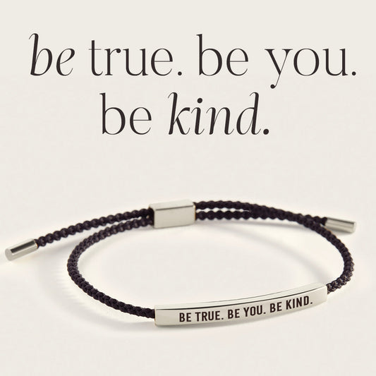 Be True. Be You. Be Kind Inspire Bracelet in 925 Sterling Silver — Vanny Jewels