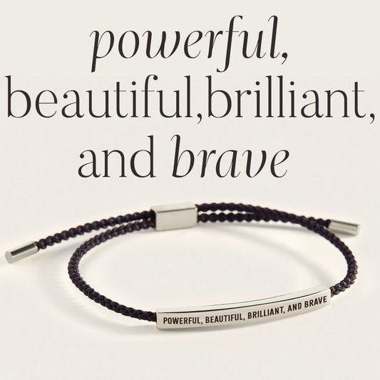Powerful, Beautiful, Brilliant, and Brave Inspire Bracelet in 925 Sterling Silver — Vanny Jewels
