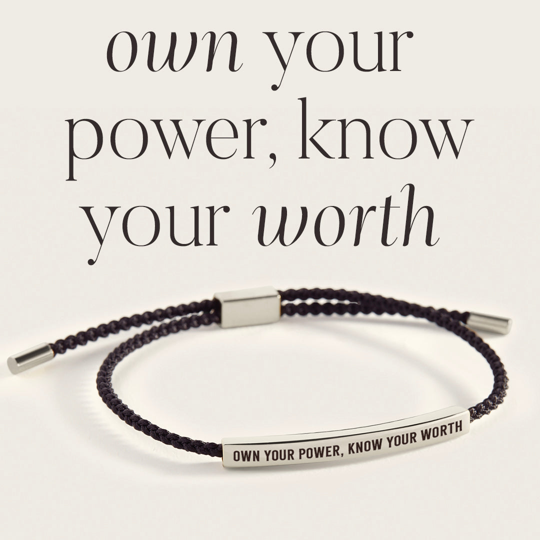 Own Your Power, Know Your Worth Inspire Bracelet in 925 Sterling Silver — Vanny Jewels