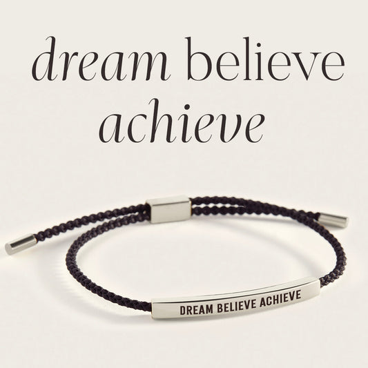 Dream Believe Achieve Inspire Bracelet in 925 Sterling Silver — Vanny Jewels