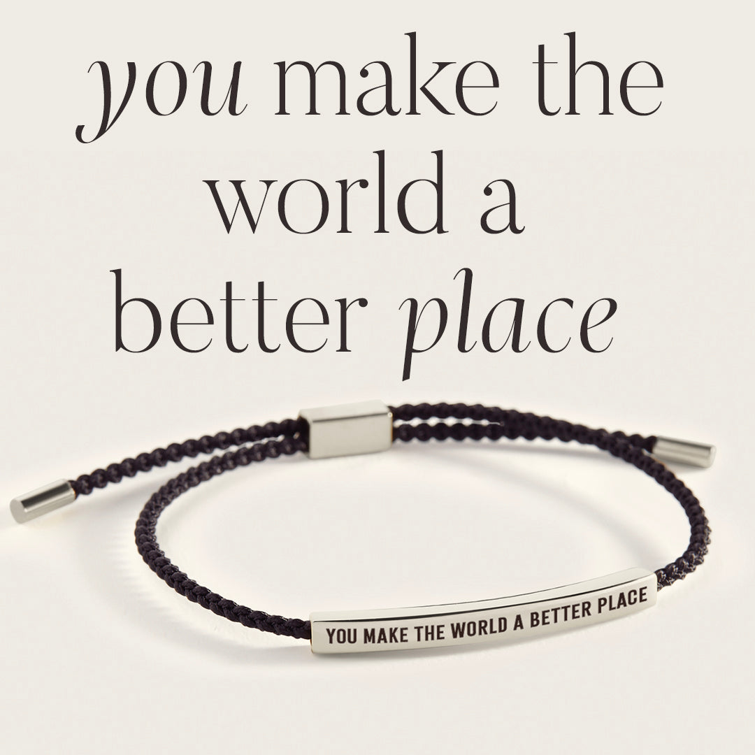 You Make The World A Better Place Inspire Bracelet in 925 Sterling Silver — Vanny Jewels