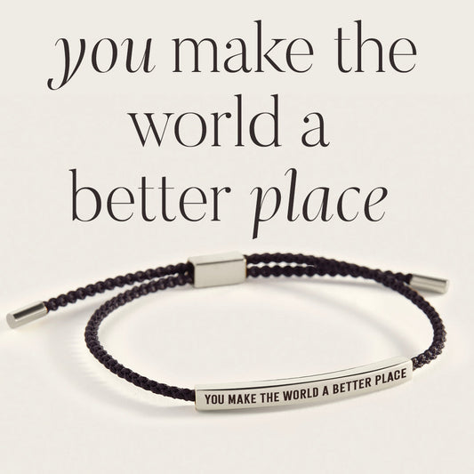 You Make The World A Better Place Inspire Bracelet in 925 Sterling Silver — Vanny Jewels