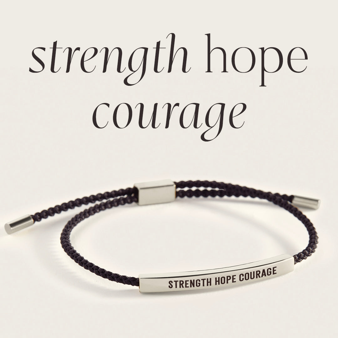 Strength Hope Courage Inspire Bracelet in 925 Sterling Silver — Vanny Jewels
