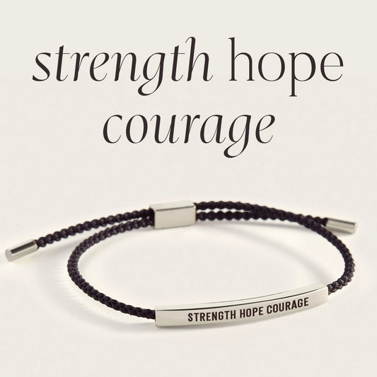 Strength Hope Courage Inspire Bracelet in 925 Sterling Silver — Vanny Jewels