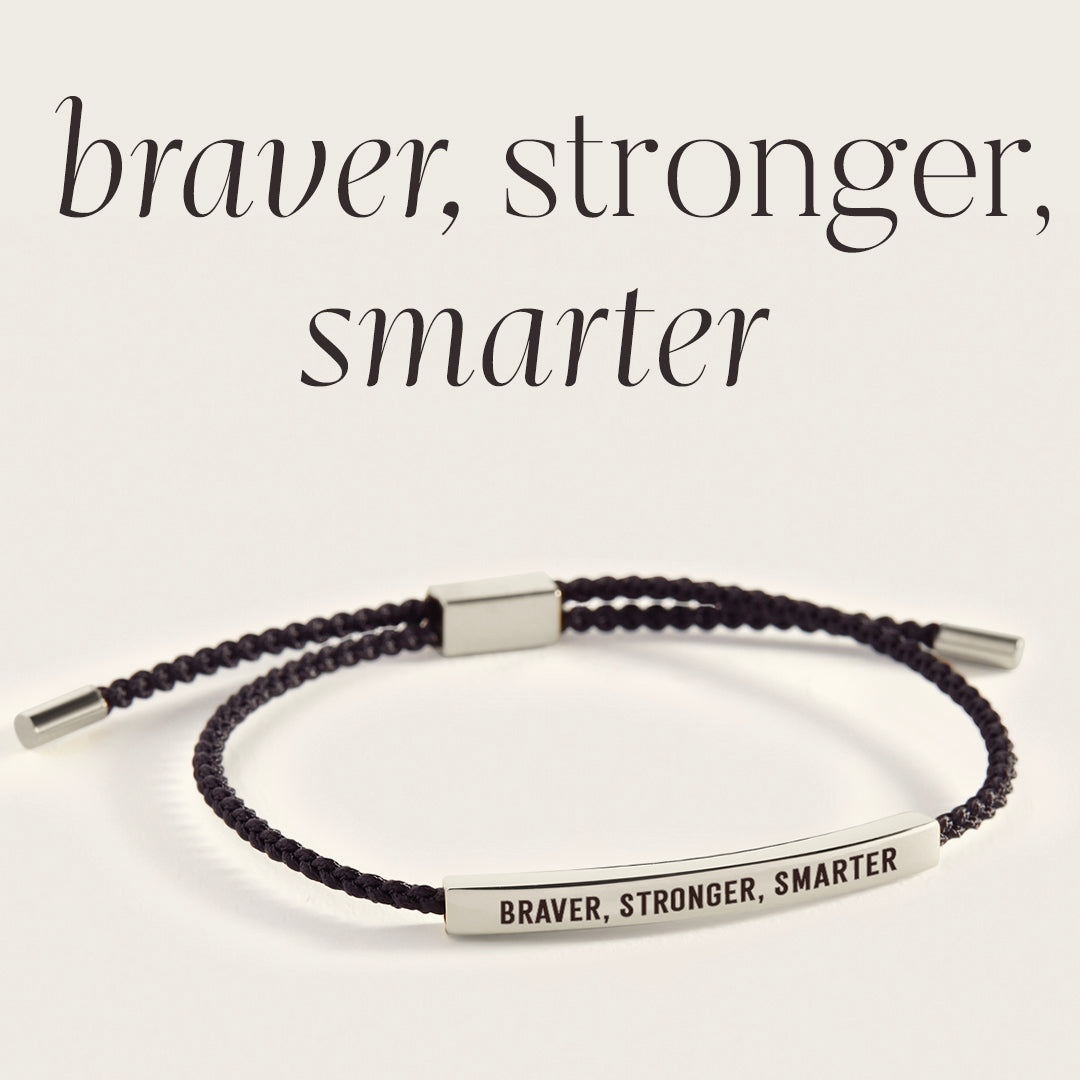 Braver, Stronger, Smarter Inspire Bracelet in 925 Sterling Silver — Vanny Jewels