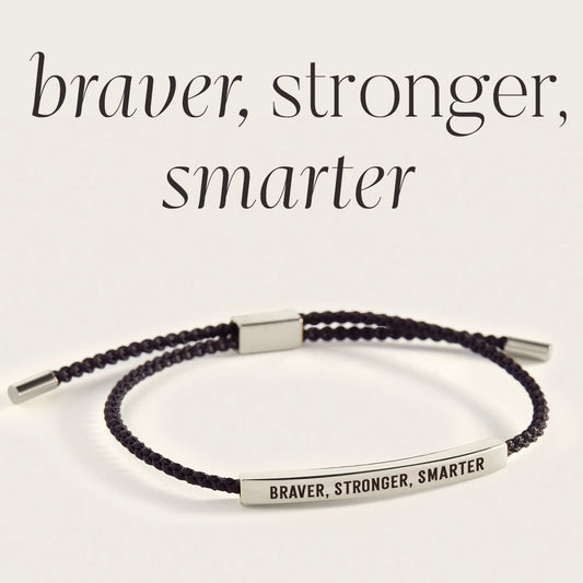 Braver, Stronger, Smarter Inspire Bracelet in 925 Sterling Silver — Vanny Jewels